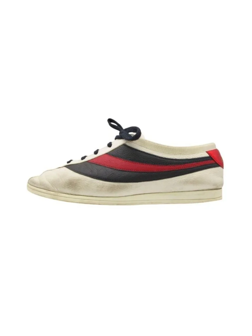 Gucci Sneakers Low Cut Falacer Ace Web Leather Cowhide Calf 6